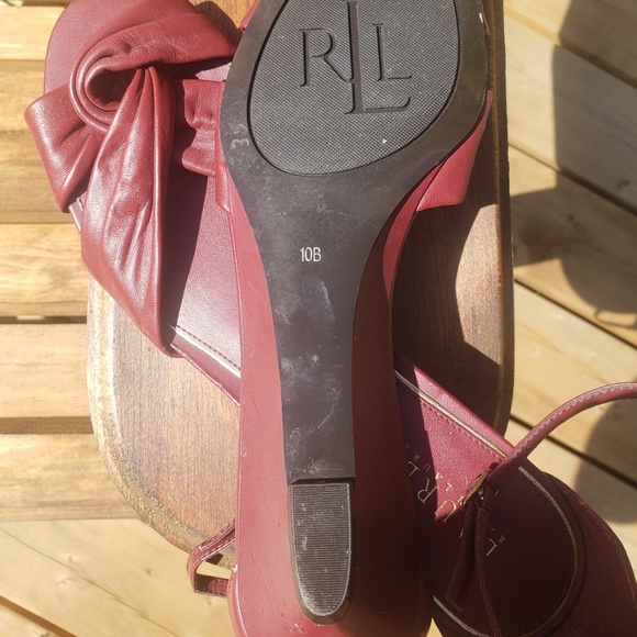 Lauren by Ralph Lauren Leather Open Toe Sandals - Picture 6 of 8